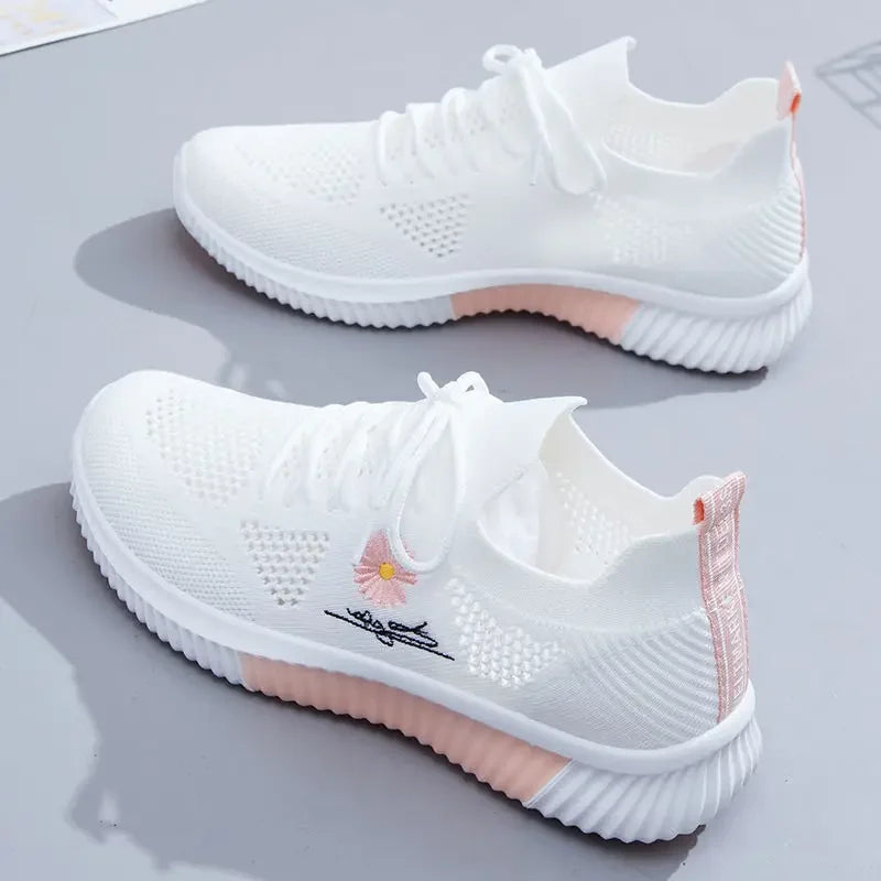 Women’s Canvas Wedge Sneakers With Thick Platform Sole