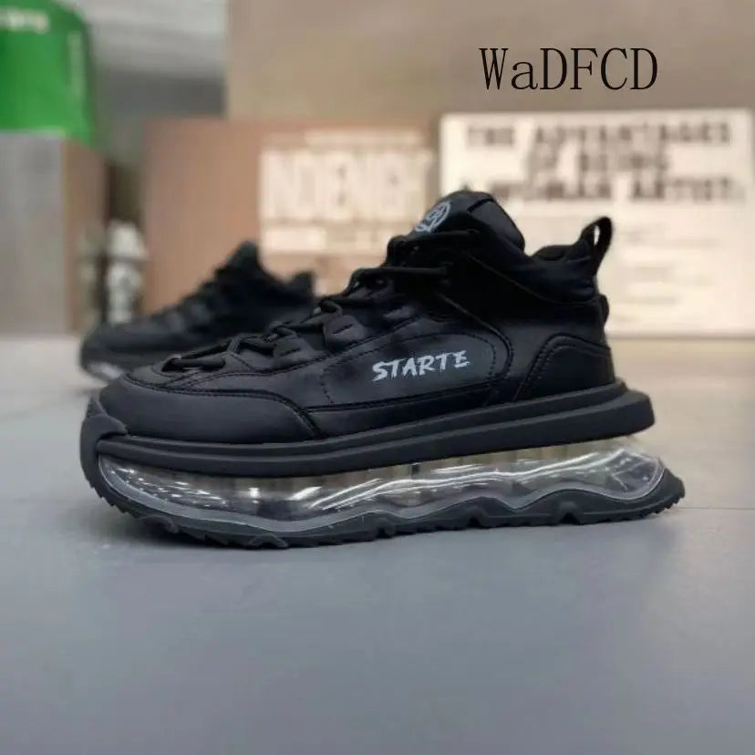 Men's Chunky Platform Sneakers With Air Cushion Sole