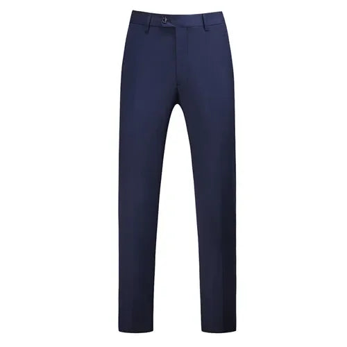 Navy Color Men’s Formal Office Trousers Casual Stretch Suit Pants