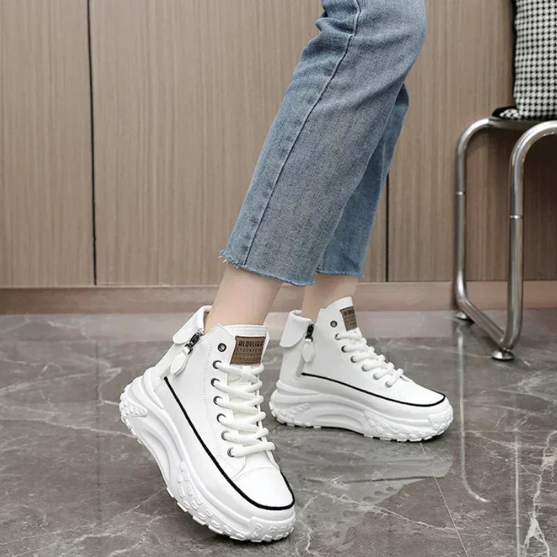 Women’s High Top Platform Sneakers Casual PU Shoes