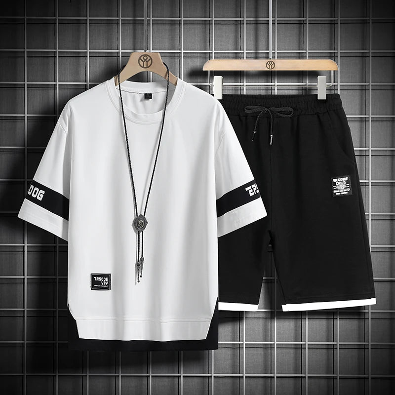 Men’s Summer Tracksuit Set T-Shirt And Shorts
