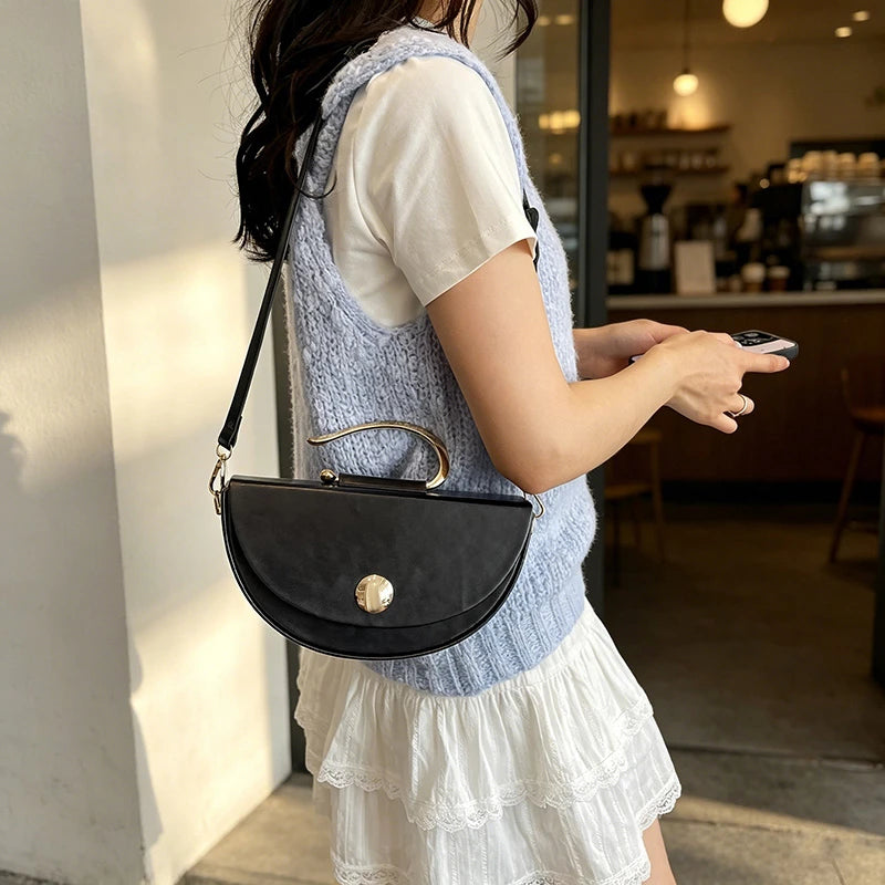 Women's PU Leather Saddle Crossbody Bag