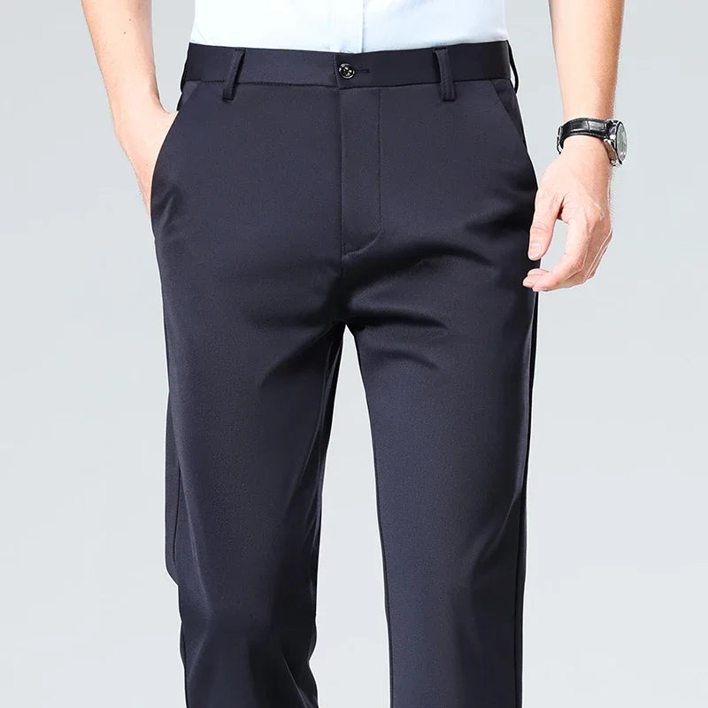 Men's Stretch Dress Pants Straight Leg Wrinkle Resistant