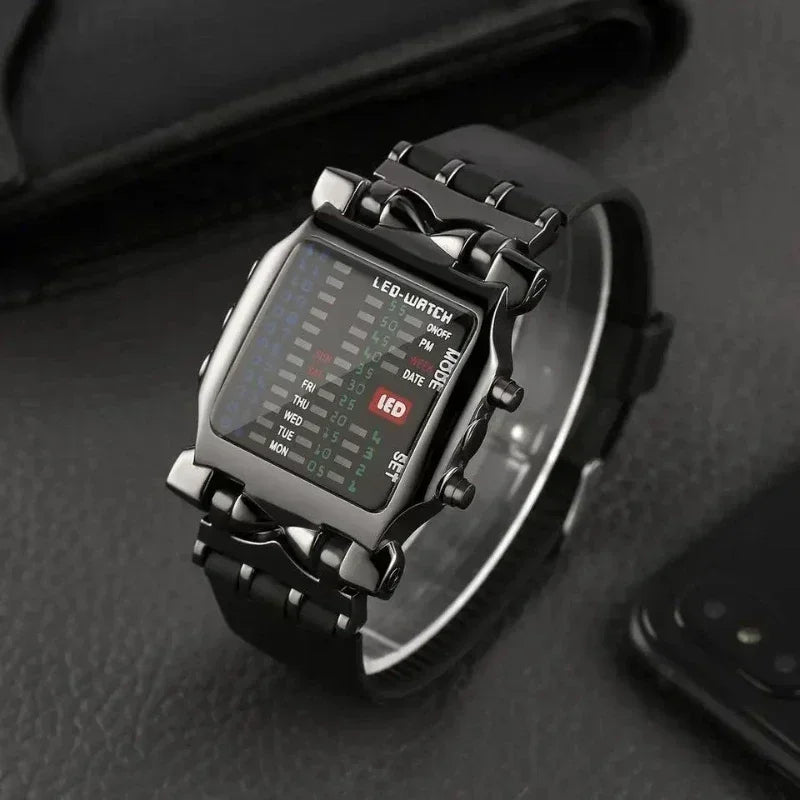 Men's LED Binary Crab Watch – Futuristic Gift Style