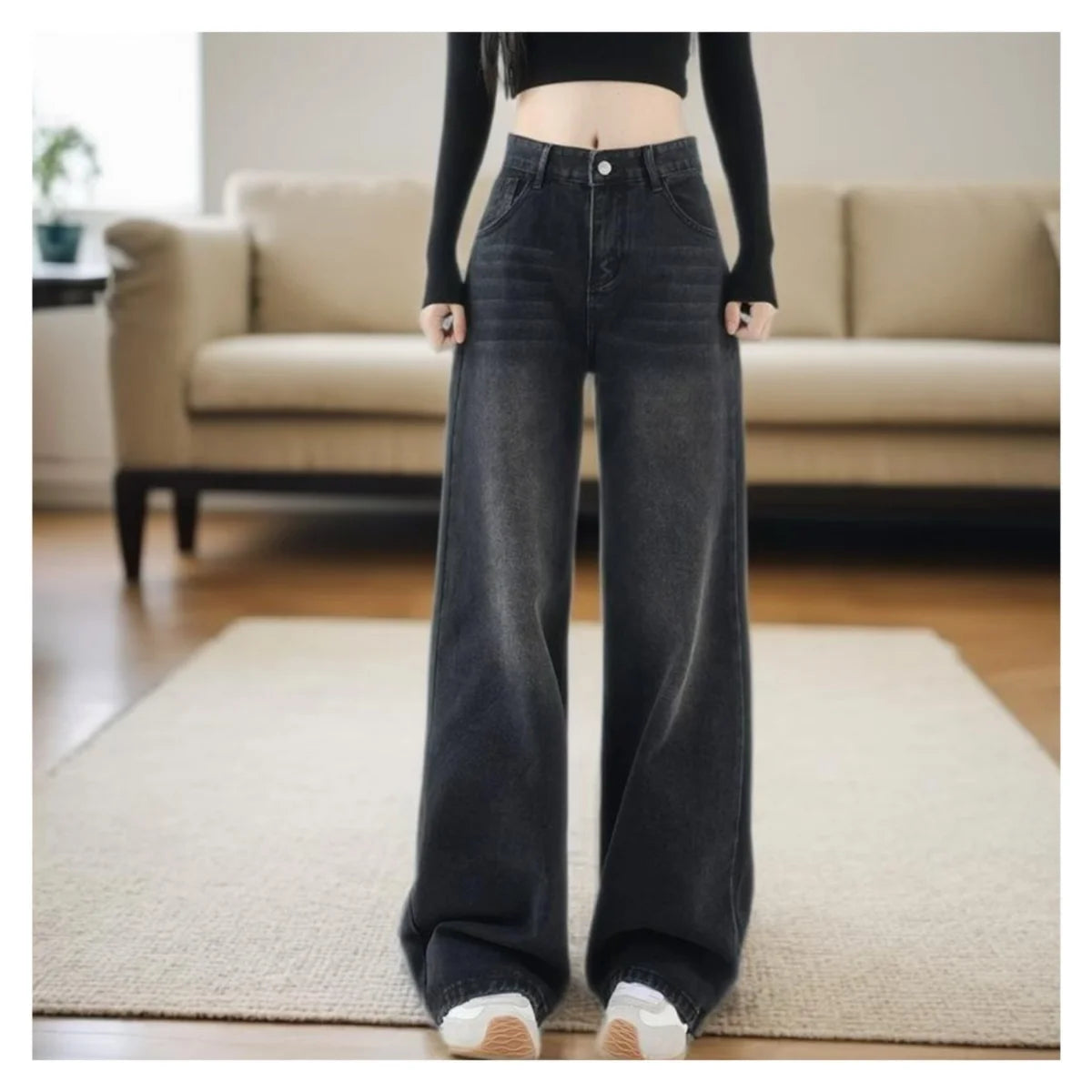High-Waisted Straight Leg Jeans For Women – Non-Stretch