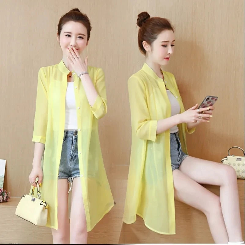 auratus Color Women’s Chiffon Sun Protection Cardigan Jacket