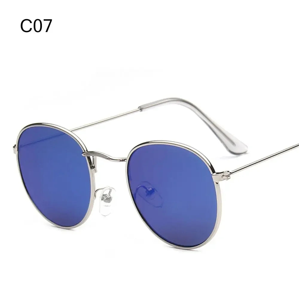 C07 Color Vintage Round Metal Sunglasses With UV400 Protection