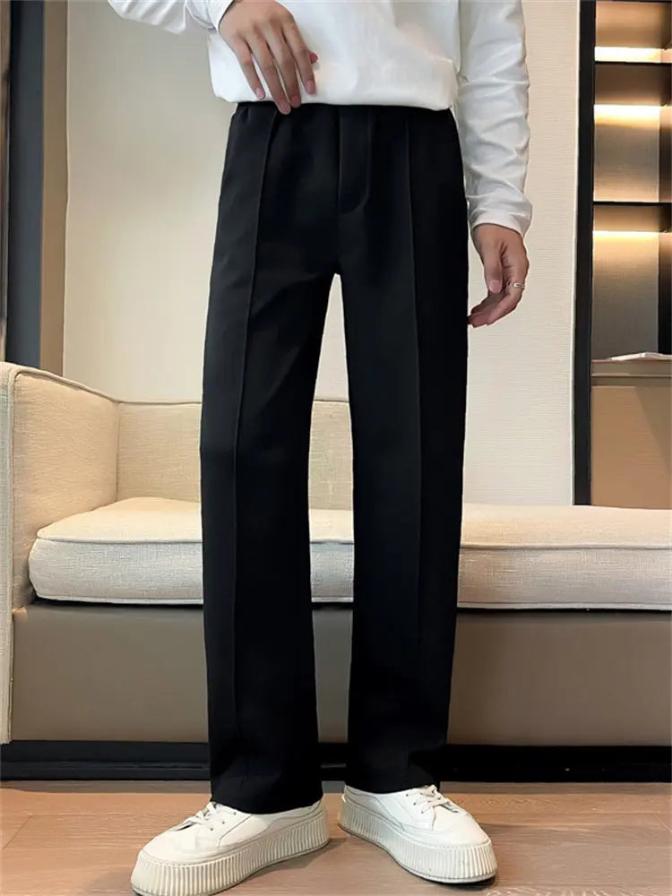 Men's Straight Leg Casual Pants Lightweight Mid-Rise