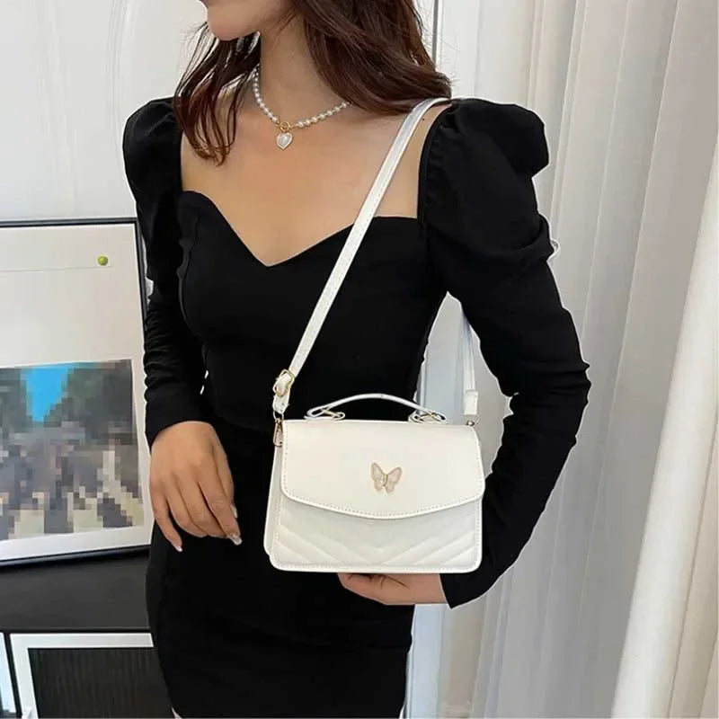 Women's PU Leather Crossbody Bag Small Square Tote
