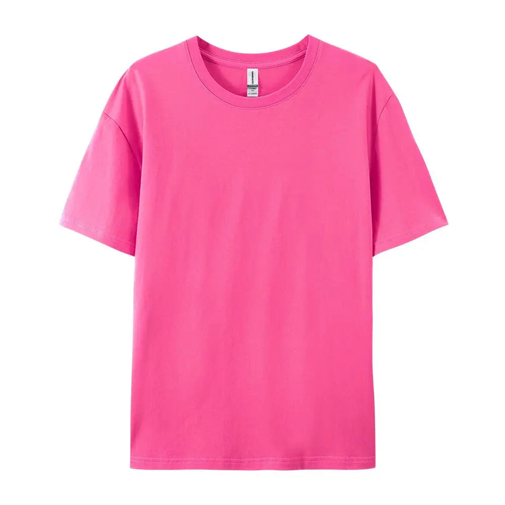 Rose Red Color 100% Cotton Solid T-Shirt – Breathable Casual Tee