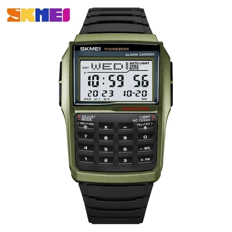 Men’s Digital Sports Watch With Dual Time & Alarm