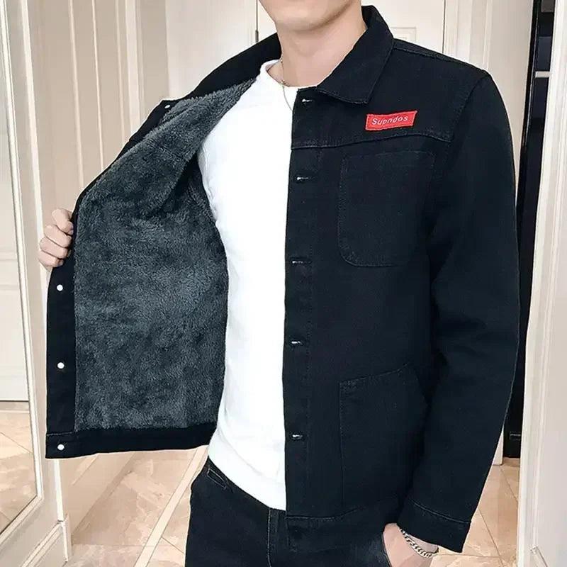 Men's Sherpa-Lined Denim Jacket – Warm Winter Coat
