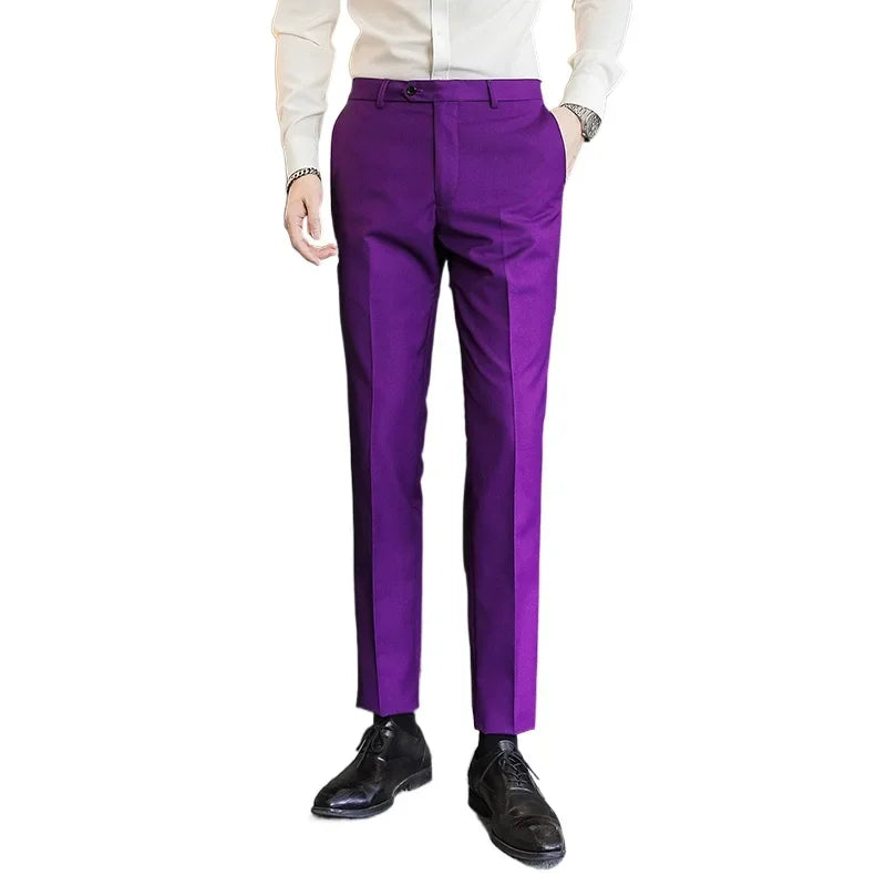 Men’s Formal Office Trousers Casual Stretch Suit Pants