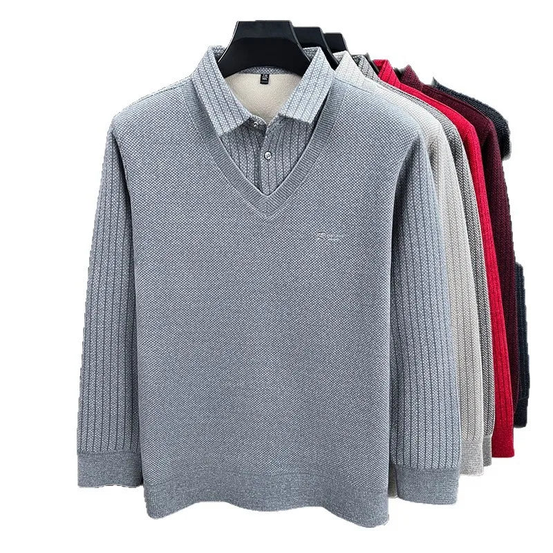 Men's Long Sleeve Polo Shirt – Fleece Lined, Non-Iron