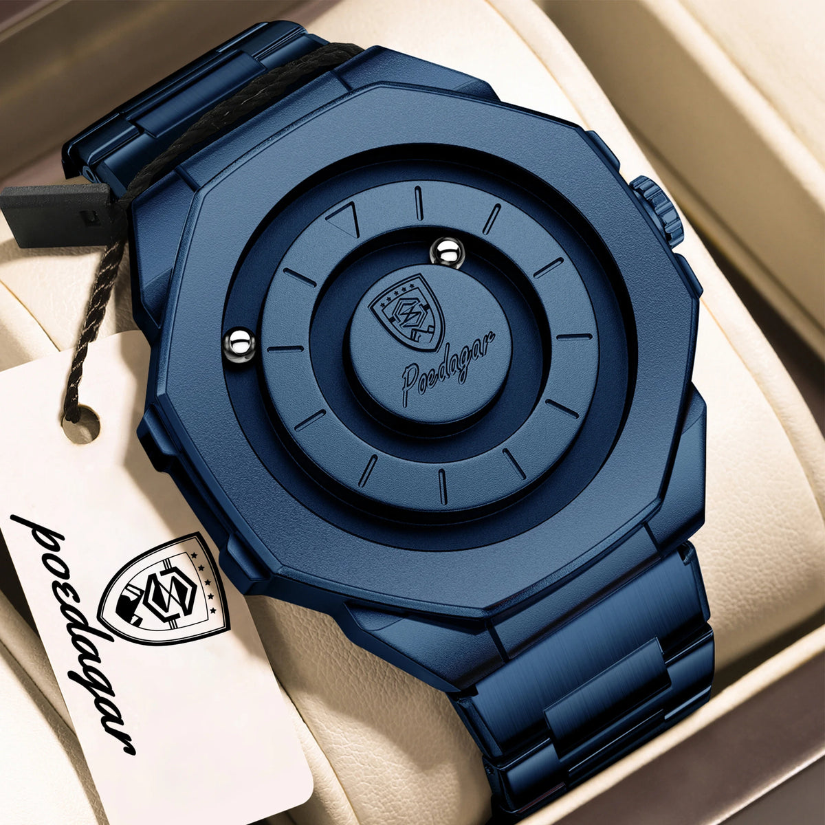 670 Blue Blue Color Men's Stainless Steel Business Watch – Waterproof Quartz