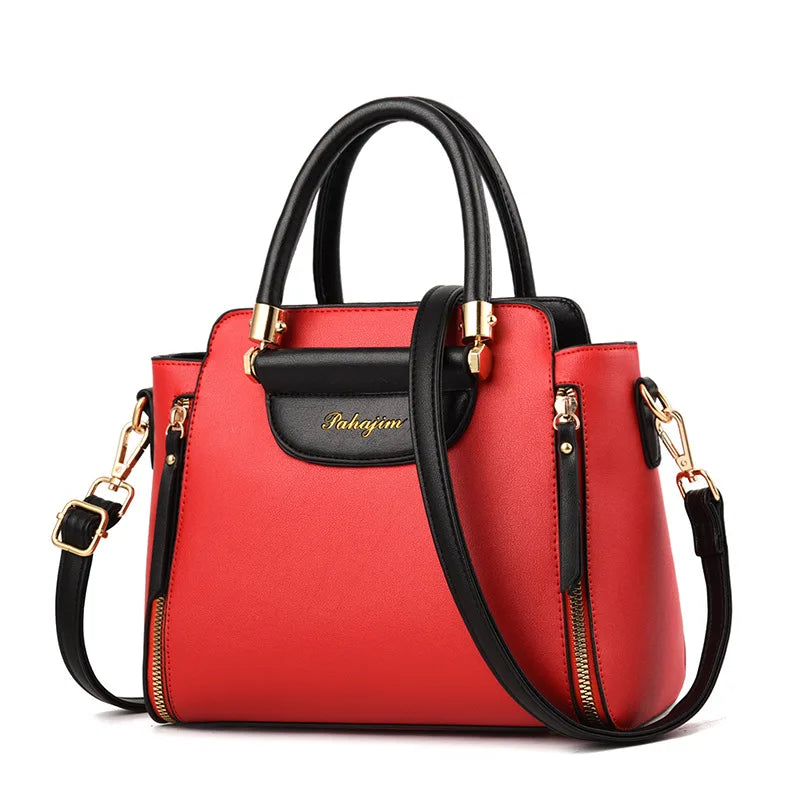 Red Color Women’s PU Shoulder Handbag – Soft Square Pillow Style