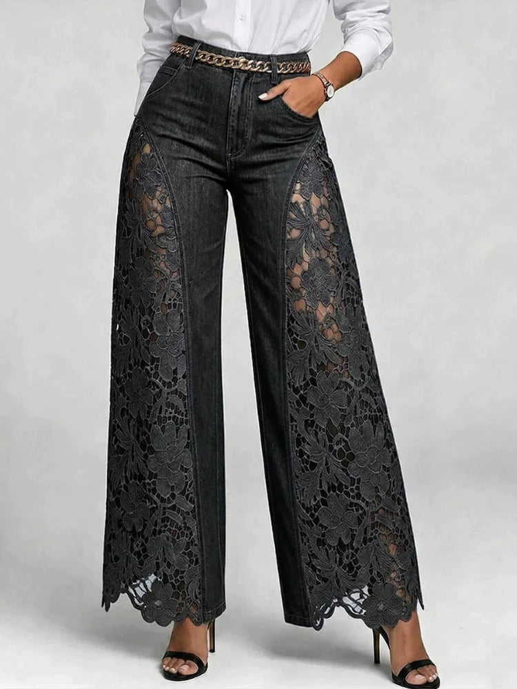 High Waist Wide Leg Jeans For Women – Ankle Length