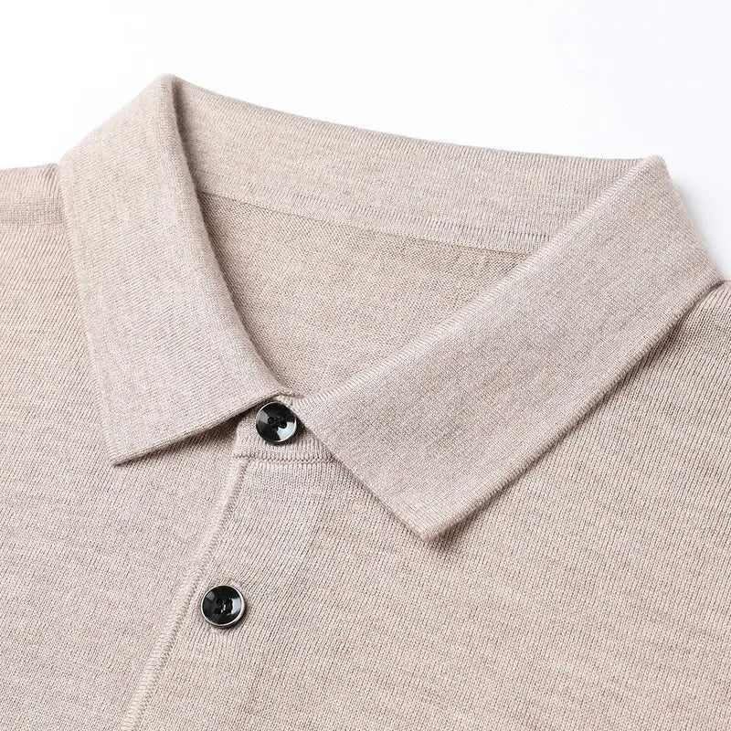 Men's Wool Knit Polo Sweater – Warm Autumn Winter Top