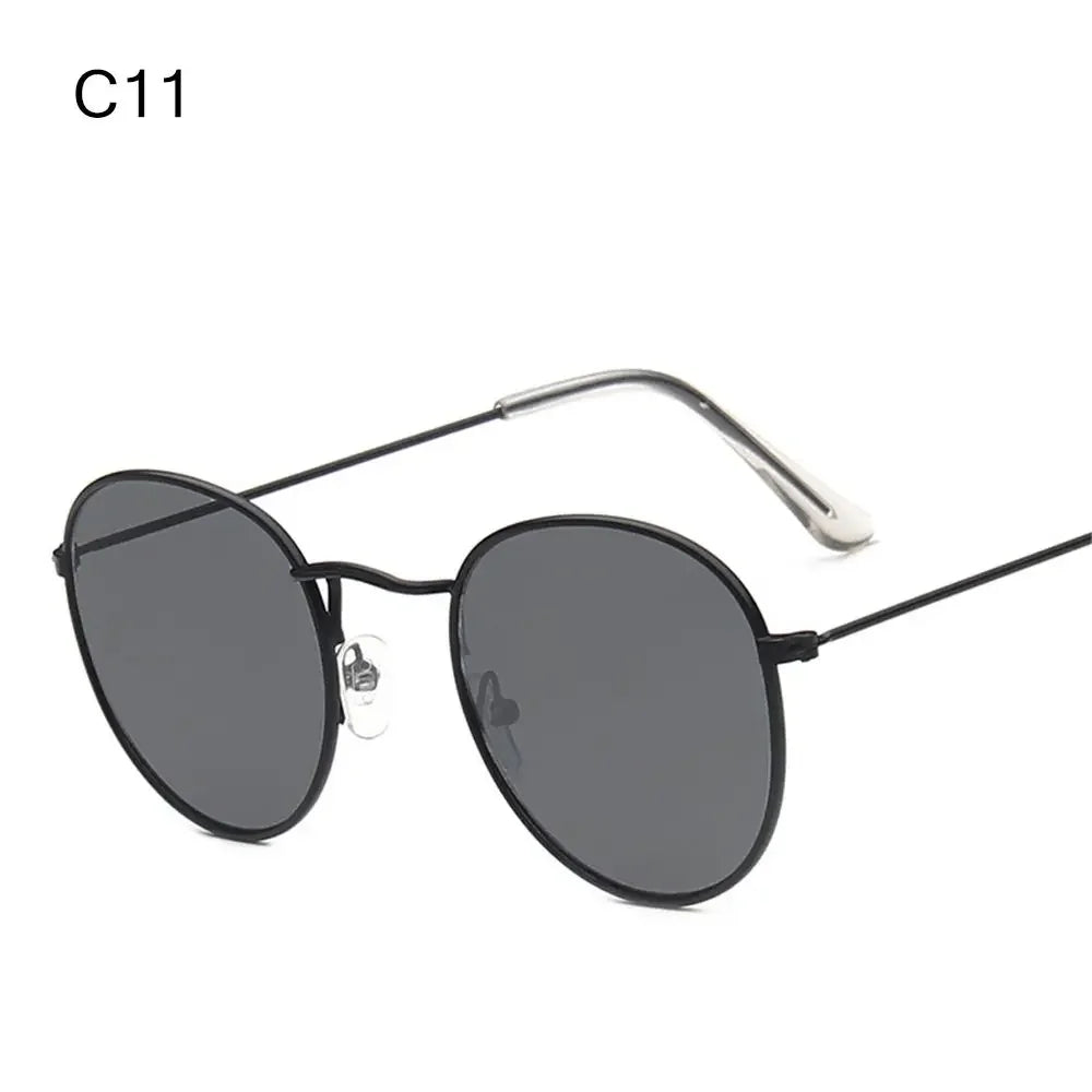 C11 Color Vintage Round Metal Sunglasses With UV400 Protection