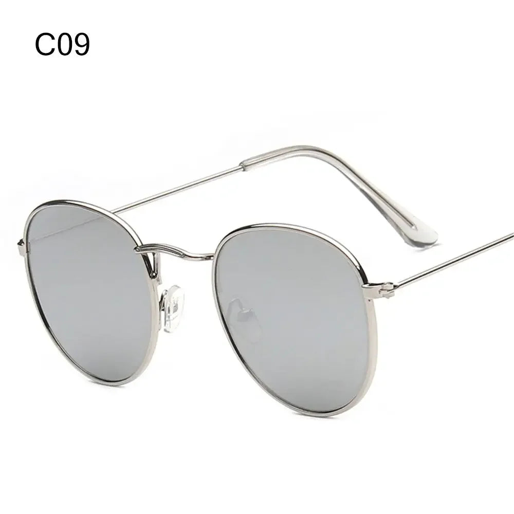 C09 Color Vintage Round Metal Sunglasses With UV400 Protection