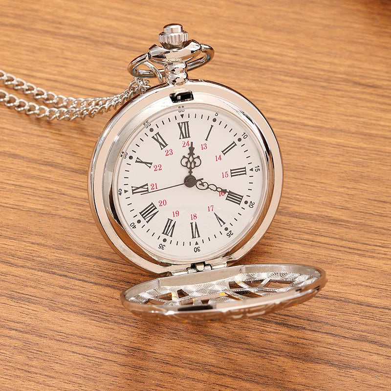 Vintage Spider Skeleton Quartz Pocket Watch Necklace