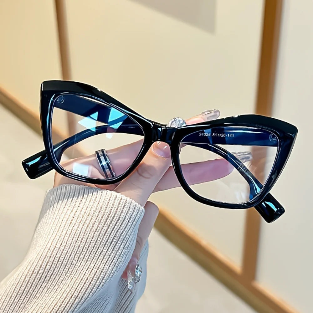 Oversized Cat Eye Blue Light Glasses With Clear Lens