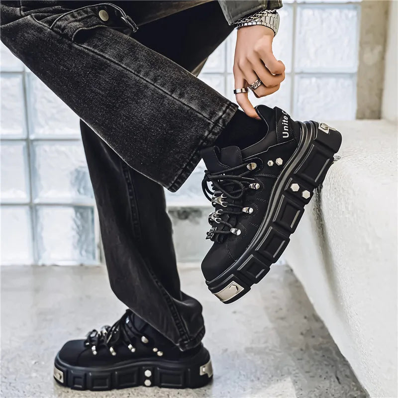 Men's Leather Work Shoes with Thick PVC Sole