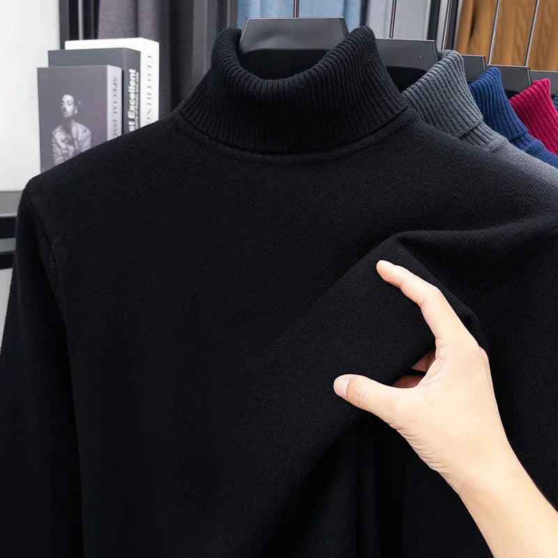 Men’s Knitted Turtleneck Sweater Slim Fit Pullover