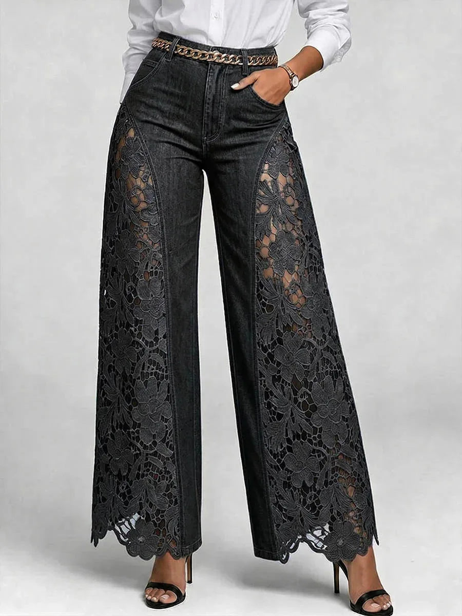 High Waist Wide Leg Jeans For Women – Ankle Length