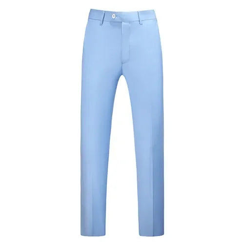 SKY BLUE Color Men’s Formal Office Trousers Casual Stretch Suit Pants