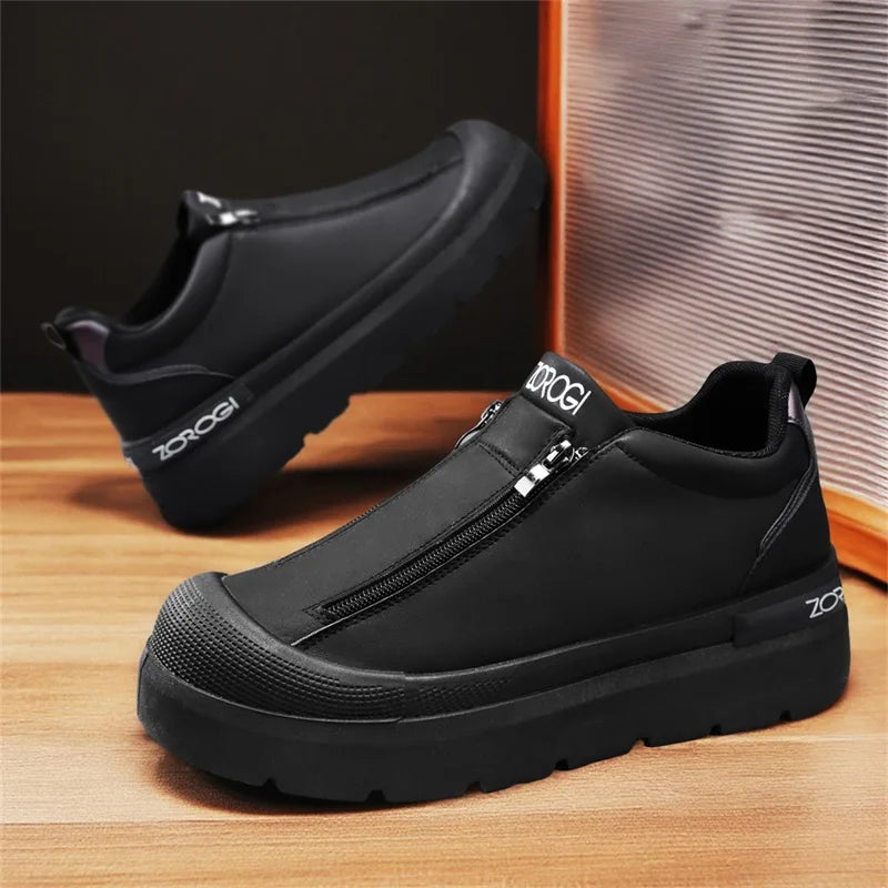 Men’s Leather Casual Sneakers – Breathable, Non-Slip
