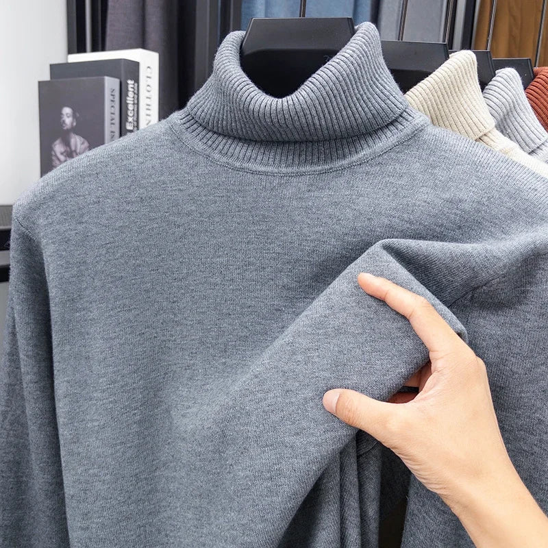 Men’s Knitted Turtleneck Sweater Slim Fit Pullover