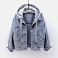 No hat Color Women’s Hooded Denim Jacket With Large Pockets