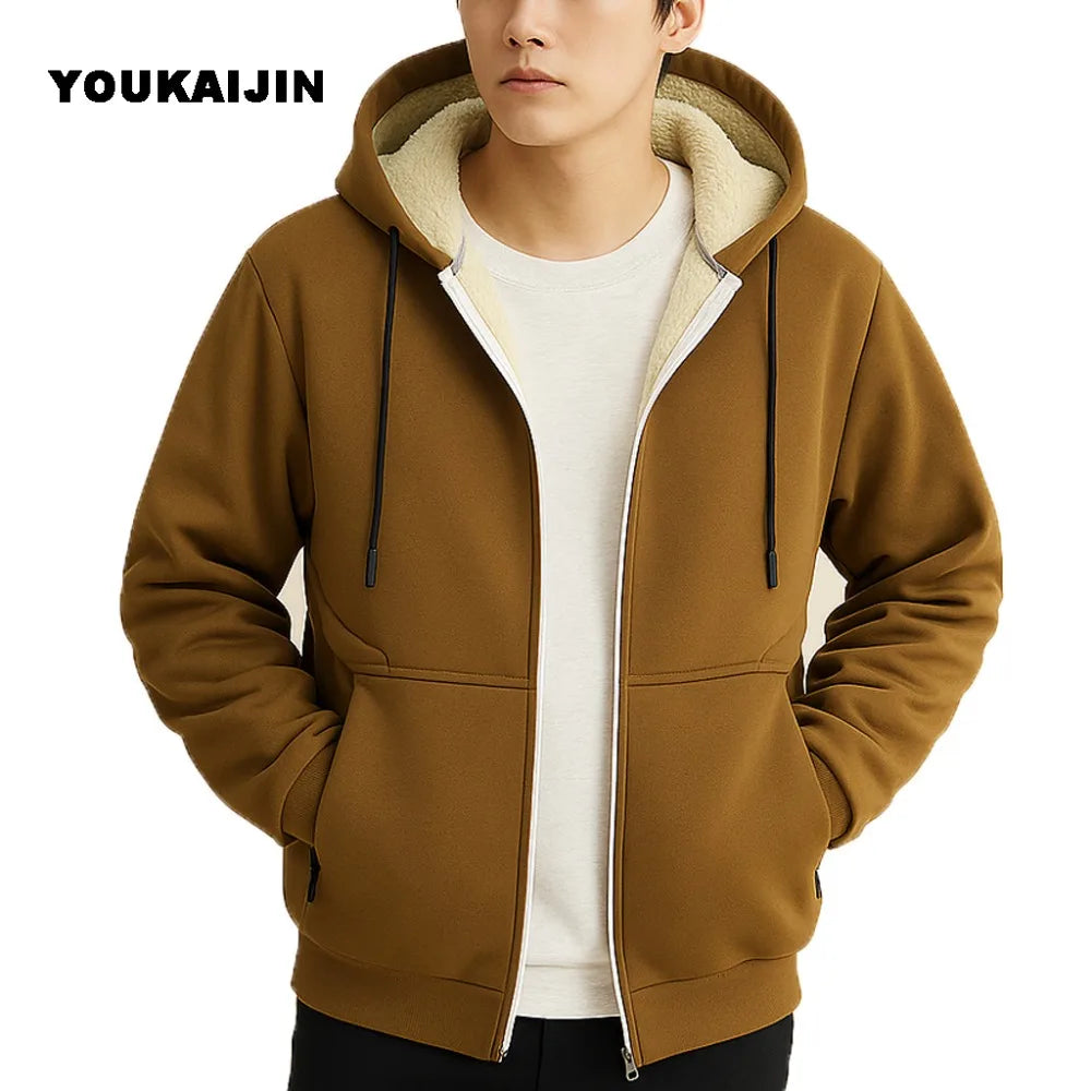 Men's Sherpa Fleece Zip Hoodie Jacket