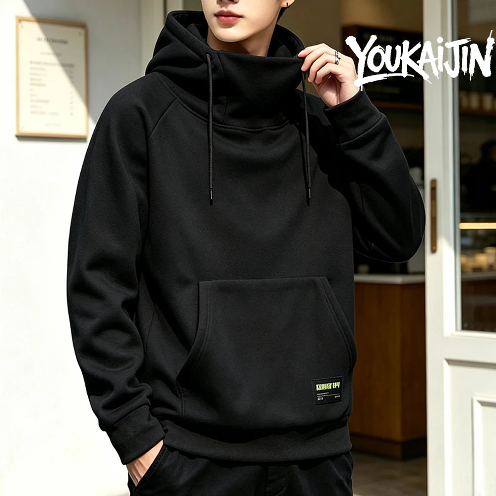 Men's Fleece Hoodie Sweatshirt Solid Color Pullover
