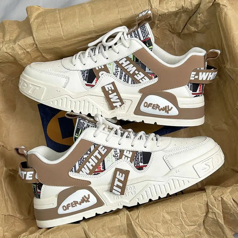 Khaki Color Men's Breathable Casual Sneakers For Walking And Running