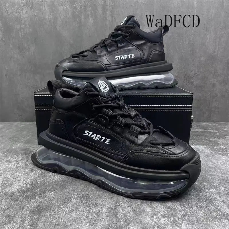 Men's Chunky Platform Sneakers With Air Cushion Sole