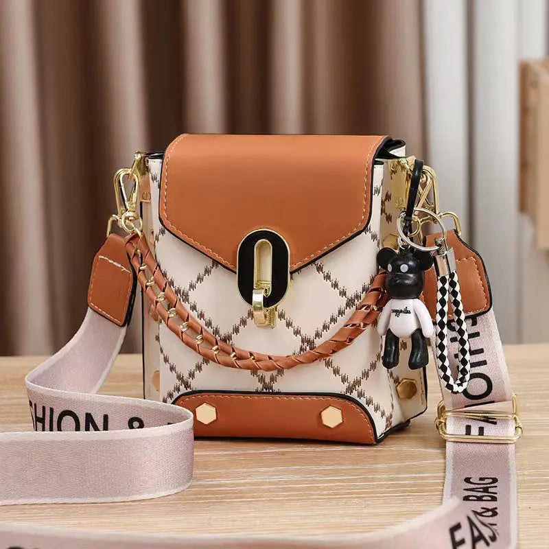 YELLOW Color Mini PU Crossbody Phone Bag For Women With Zipper
