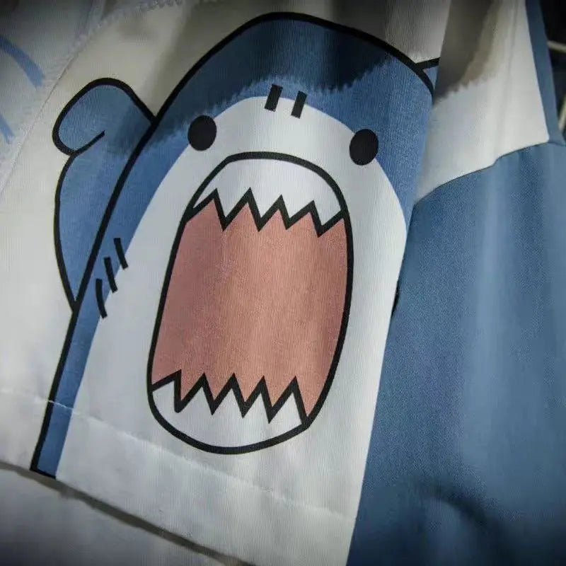 Women’s Shark Print Zip Hoodie Jacket Harajuku Style