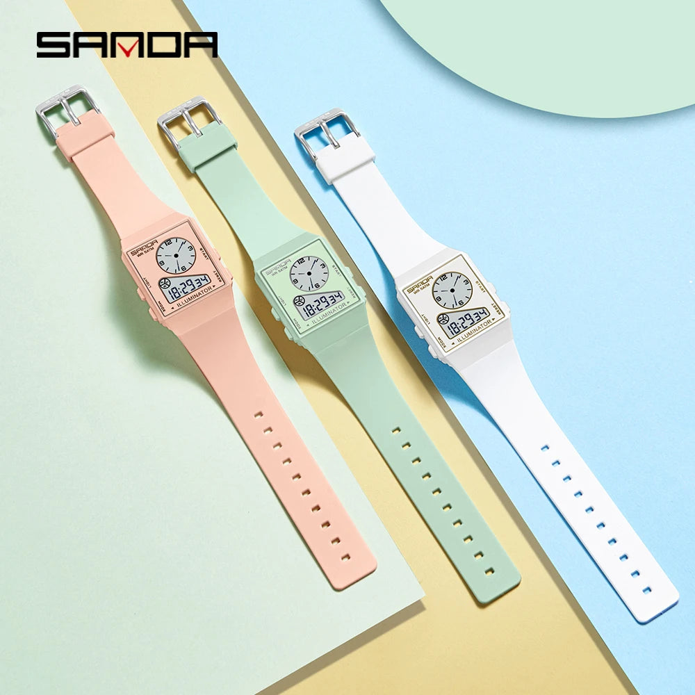 Waterproof Digital Sports Watch With Dual Display