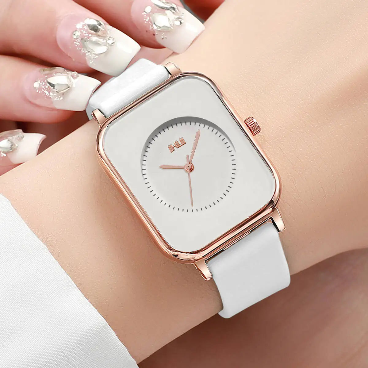 Women’s Rectangle Quartz Watch With Silicone Strap
