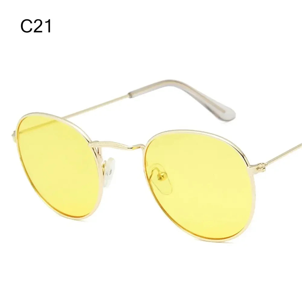 C21 Color Vintage Round Metal Sunglasses With UV400 Protection