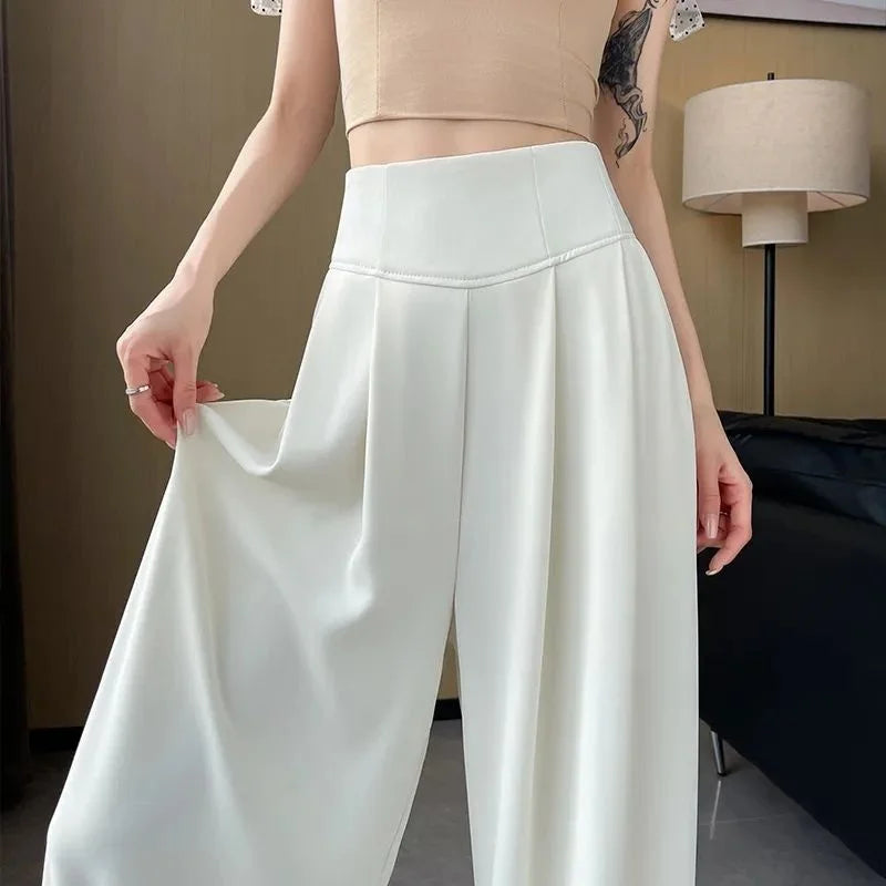 Women’s Wide Leg Suit Pants High Waist Office Trousers