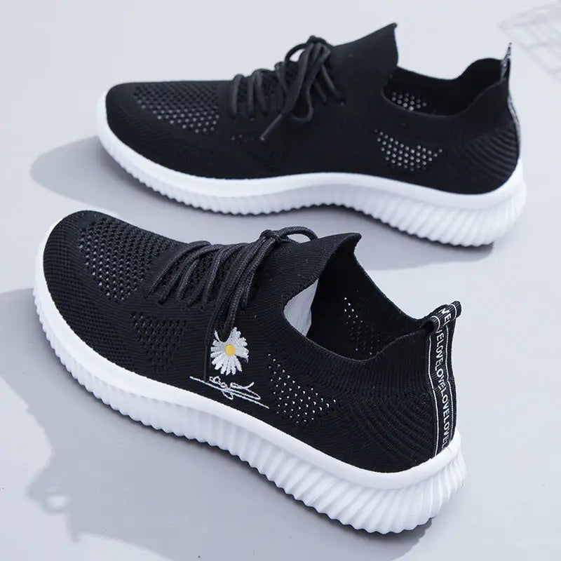 Women’s Canvas Wedge Sneakers With Thick Platform Sole