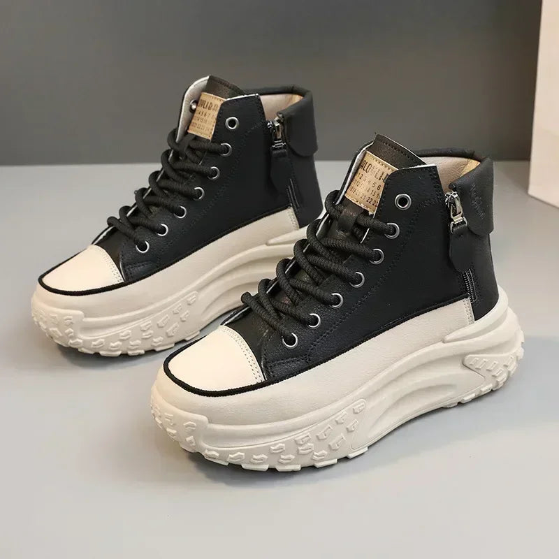 Women’s High Top Platform Sneakers Casual PU Shoes