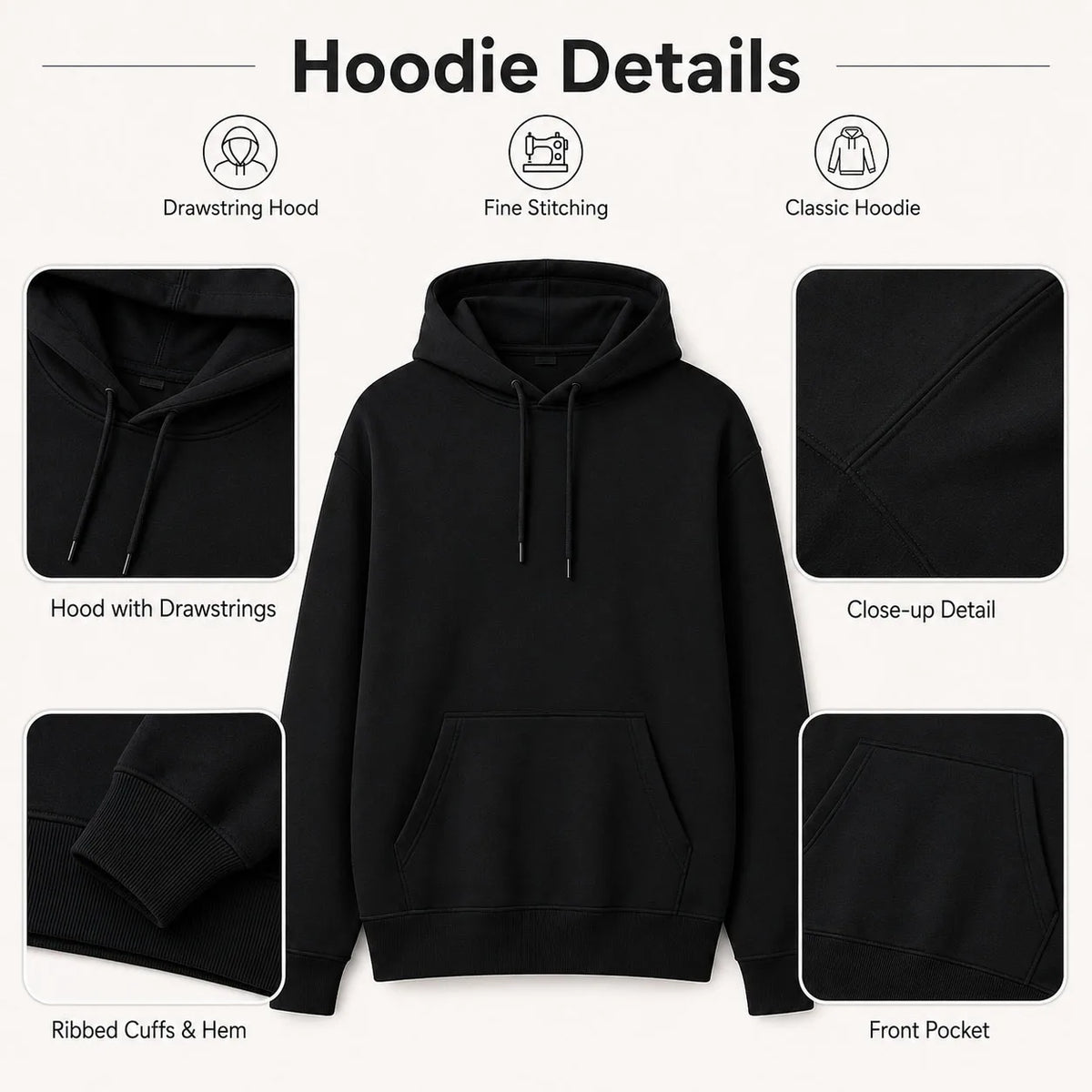 Custom Logo Hoodie Pullover – Personalized Print Sweatshirt