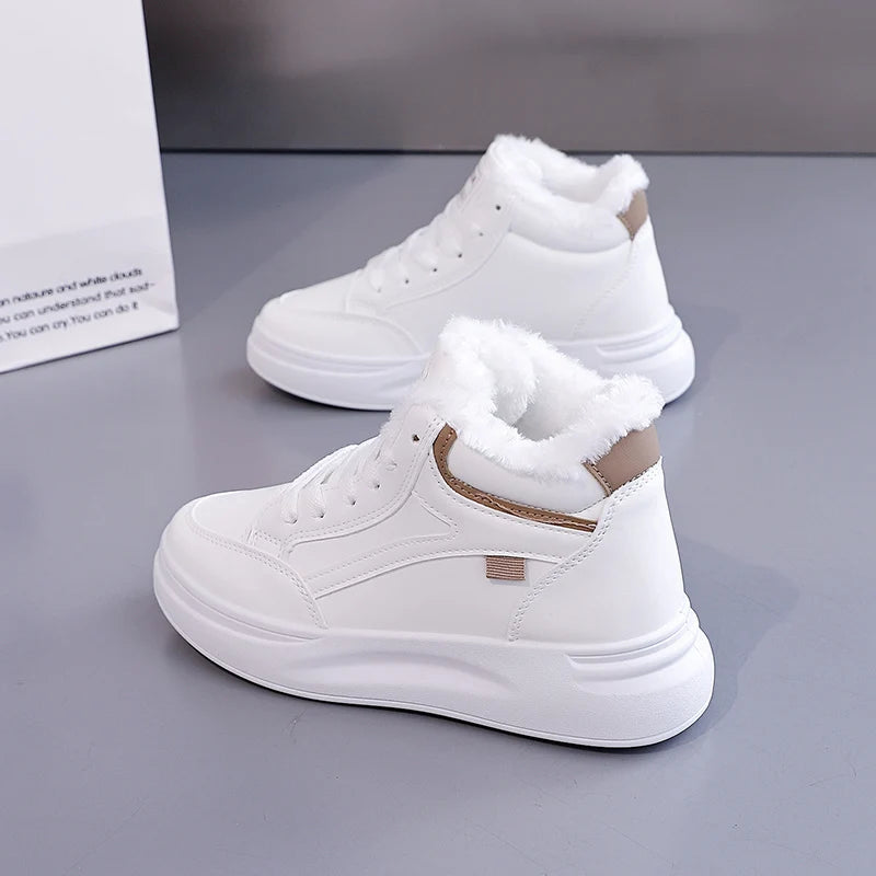 Women's Winter Plush Platform Sneakers Casual Warm Shoes