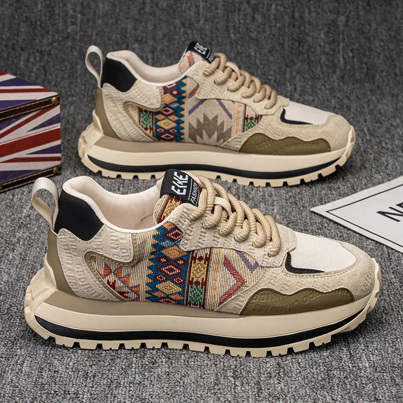 Men's Fabric Casual Sneakers – Breathable Non-Slip Sole