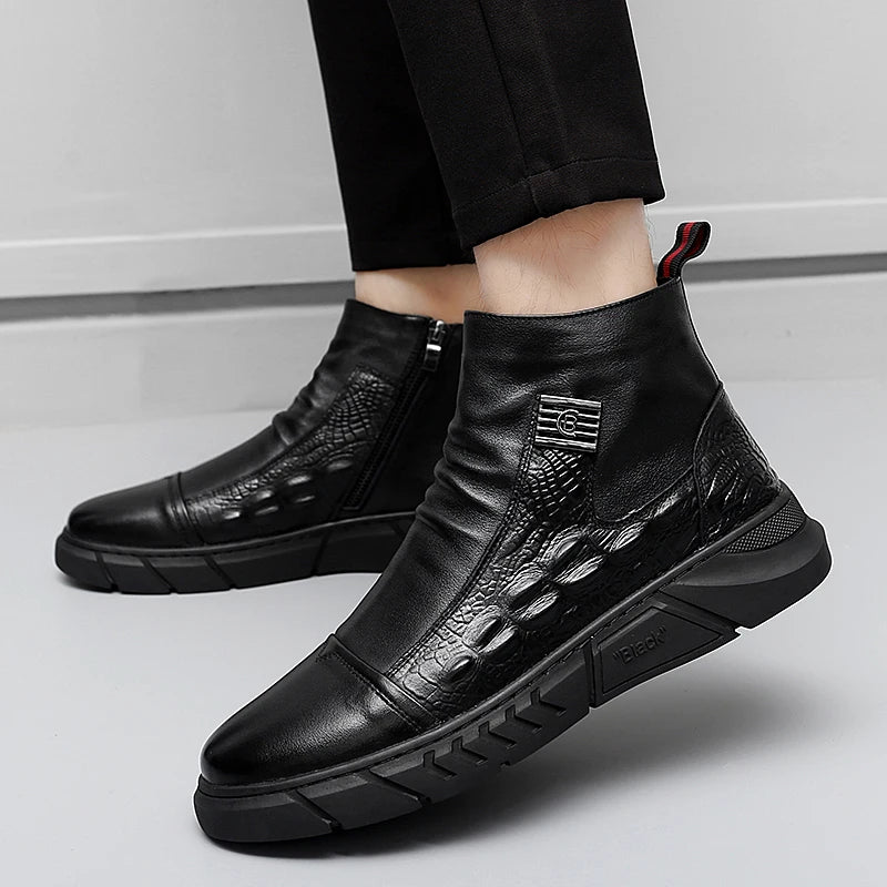 Men’s Mid-Calf Chelsea Boots – Warm Lined Street Style