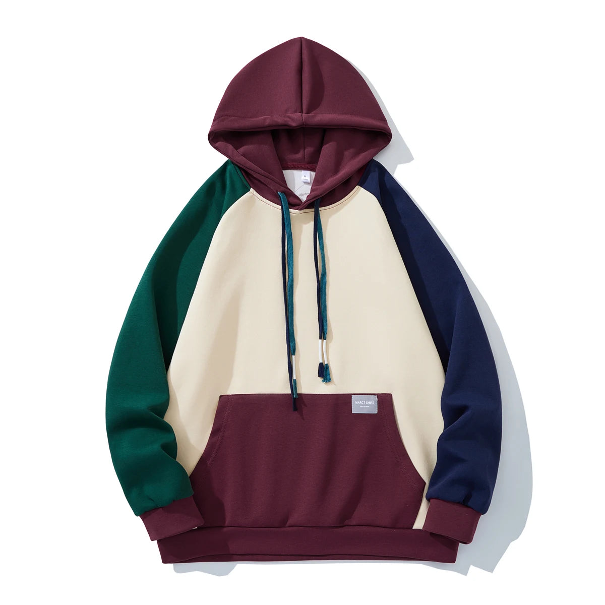 Photo Color Color Men’s Patchwork Pullover Hoodie Sweatshirt Casual